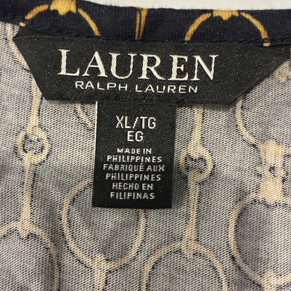 Lauren Ralph Lauren Black Label Equestrian Top XL Black Horse Bit Old Money Prep - Picture 6 of 9
